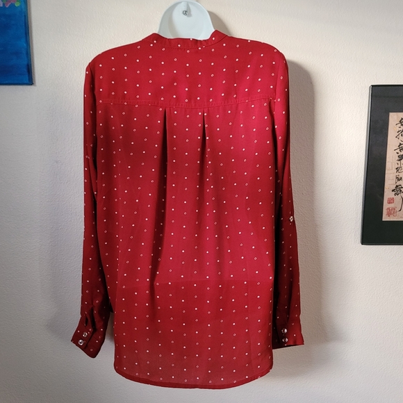 CHOCOLATE red top. Sz M. Zipper detail - Picture 5 of 11